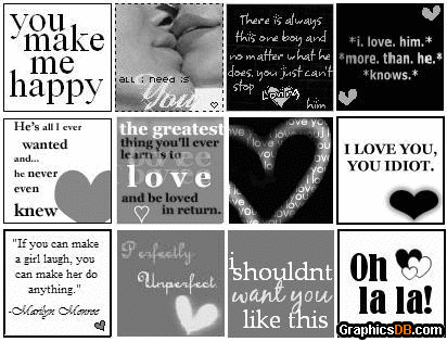 black and white love quotes love icons collage blocks picture