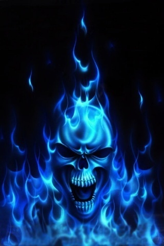 Skull fire iPhone Wallpaper