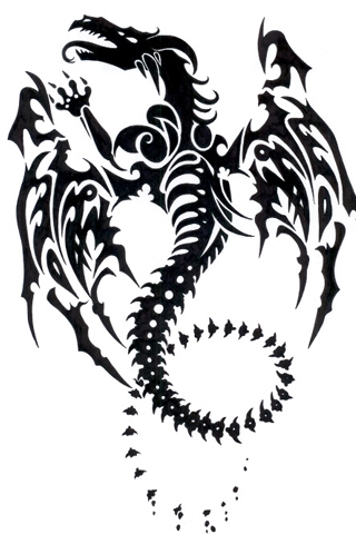 Tribal Dragon iPhone Wallpaper