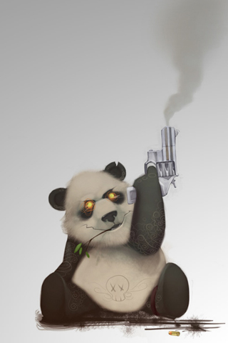 Angry Panda iPhone Wallpaper