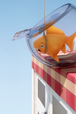 Goldfish Suicide iPhone Wallpaper