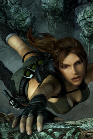 Lara in Peril iPhone Wallpaper