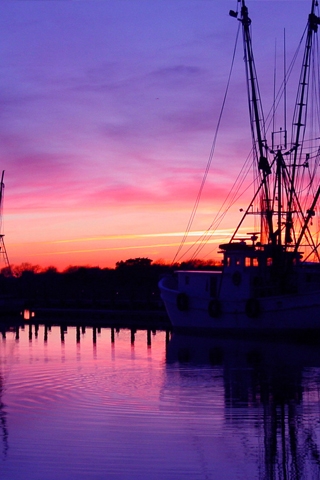 Purple Docks iPhone Wallpaper