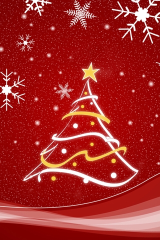 Red Christmas Tree iPhone Wallpaper