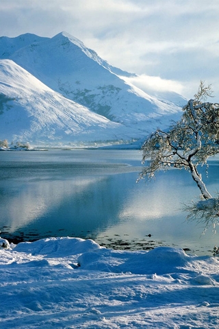 Winter Lake iPhone Wallpaper